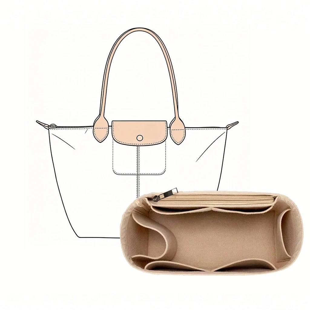 Bag Organizer Felt Purse Inser - Beauty Makeup Women 评论和价格