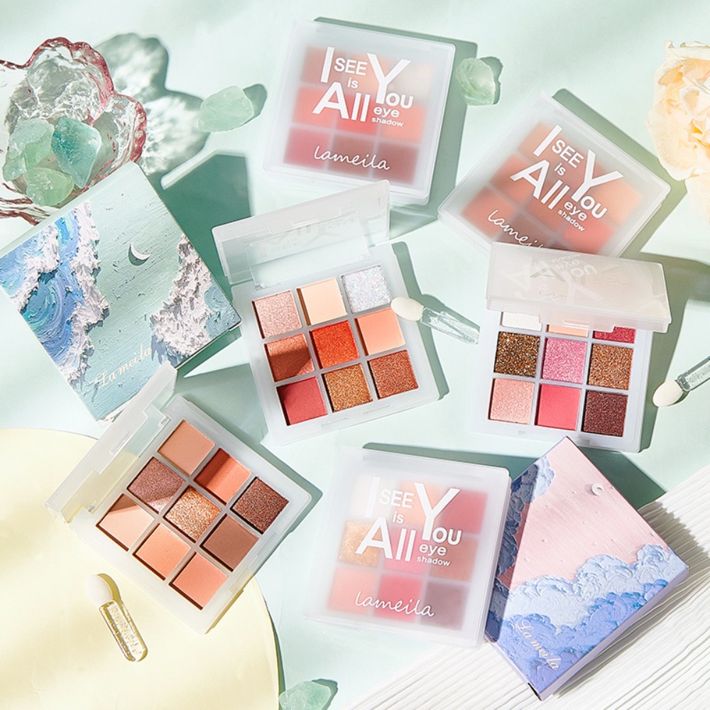 9 Color Eye Shadow Plate Water - Beauty Makeup Women 评论和价格
